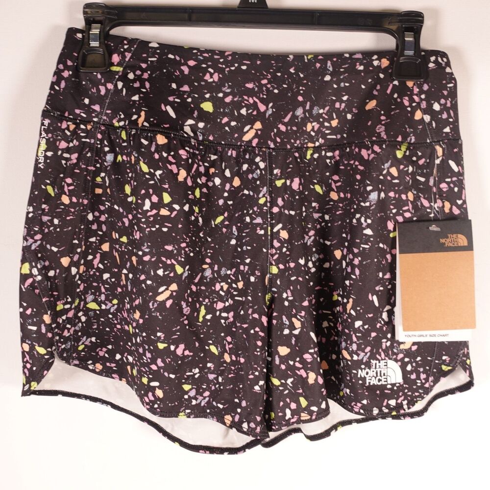 The North Face Shorts Girls Black Print Class V Shorts Large 14/16 NF0A7QJZ5N7